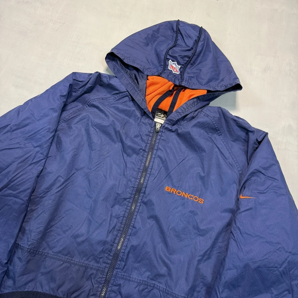 Nike quilted hooded jacket Y2K Navy Size XXL